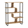 **Technische titel in het Nederlands: "Moderne Wandplank van Hout met Uniek Design en Stalen Frame"**