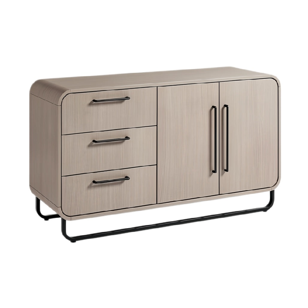Technische titel in het Nederlands: **Moderne kast met metalen handgrepen en minimalistisch design**