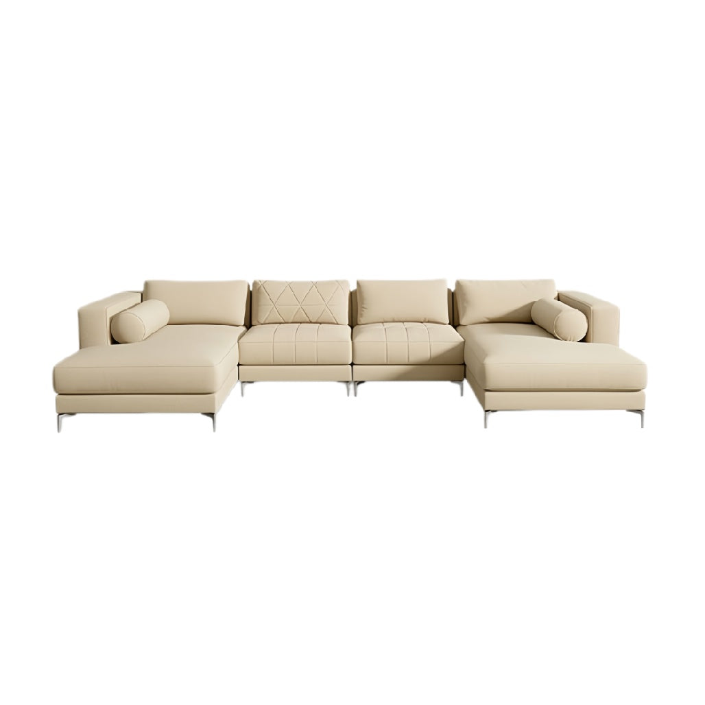 **Moderne L-vormige bank met kussens**