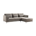 **Moderne loungebank met chaise longue in grijze stof**