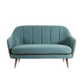**Titel: Modern Turquoise Banken met Gestepelde Rugleuning**